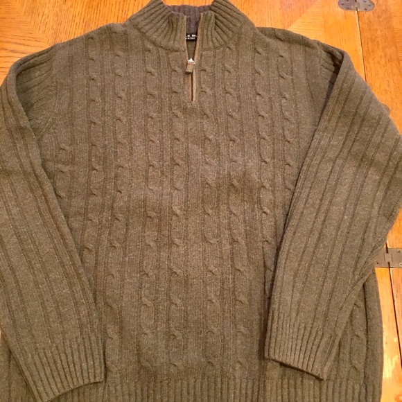 Beautiful Italian made Wool Cable Knit Quarter Zip - Picture 1 of 7